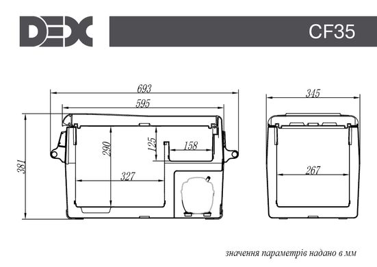 Автохолодильник компресорний DEX CF-35