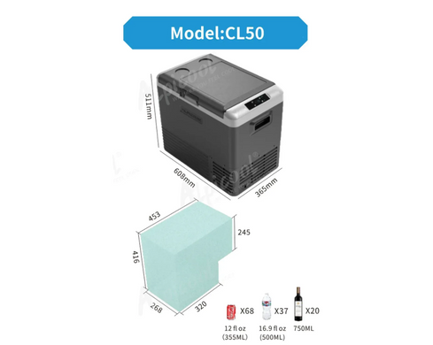 Автохолодильник компресорний Alpicool CL50G (45 літрів, LG Compressor). До -20℃, (12, 24, 220 вольт)