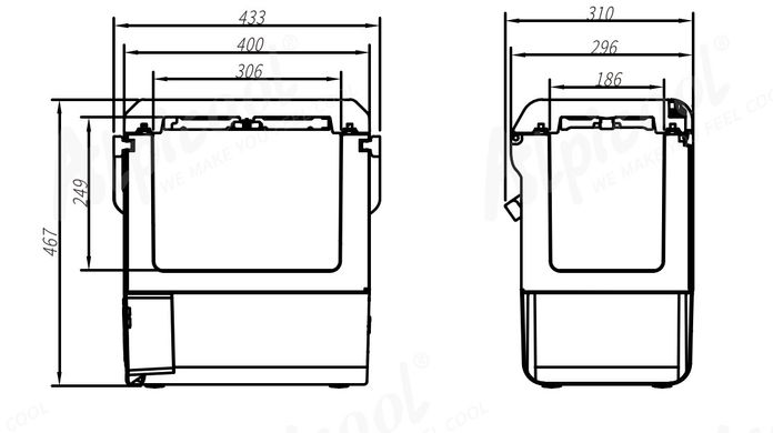 Автохолодильник компрессорный Alpicool P15AP  (13.5 л), 12/24/220 В