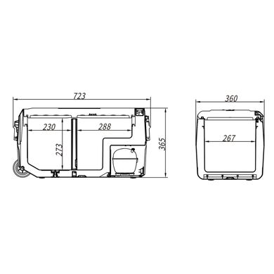 Автохолодильник компрессорный Alpicool T-36 (LG) двухкамерный 12/24/220 В