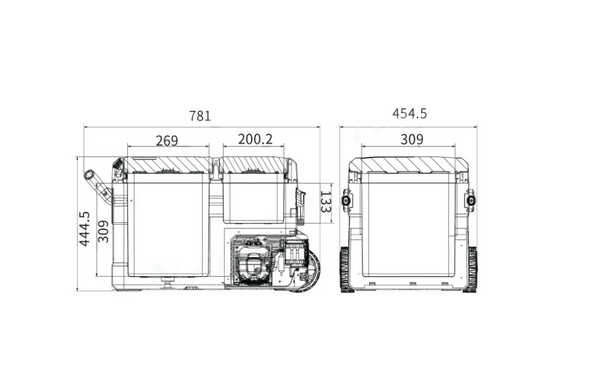 Автохолодильник компрессорный Alpicool TGBSW35 (LG). 38 литров. Двухкамерный. До -20℃. (12, 24, 220 вольт)